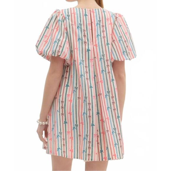NEW ENTRO multi color bow print dress in multi - Picture 4 of 9